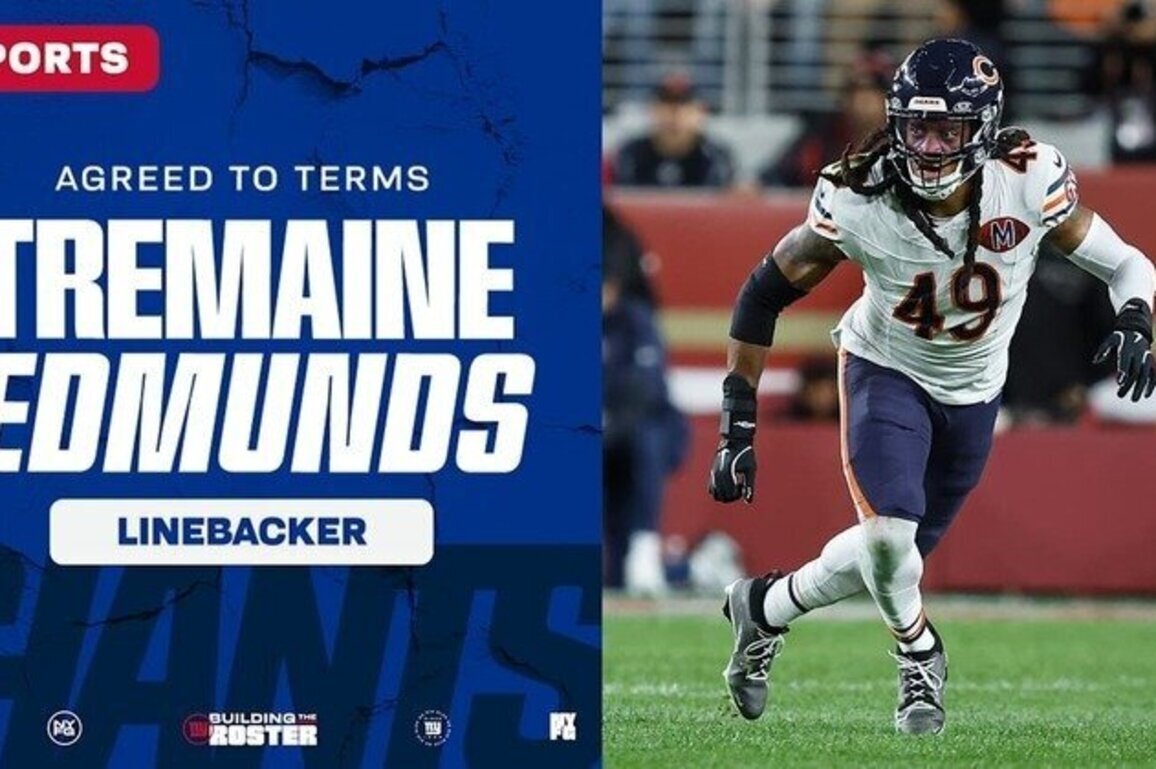 Giants agree to terms with LB Tremaine Edmunds, pending physical