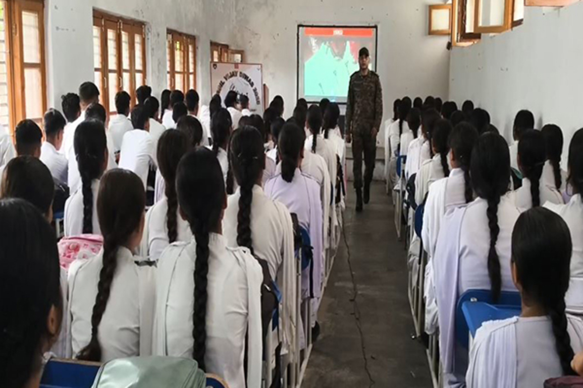 J&K: Army commemorates Kargil Vijay Diwas at govt school, urges students to join forces