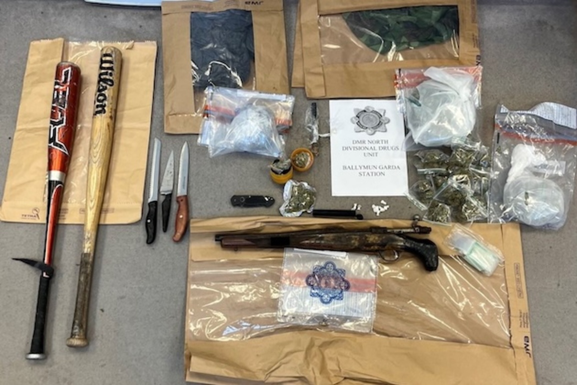 Raid in Irish capital yields drugs ands weapons, including baseball bats