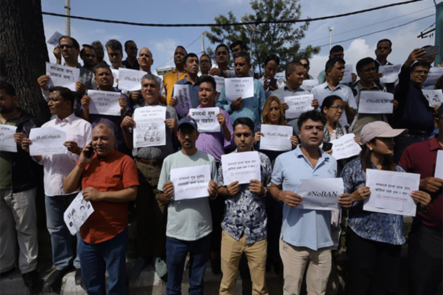 Journalists in Nepal take to streets against social media ban, call for nationwide protest