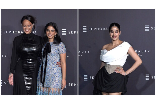 Isha Ambani poses with Rihanna at Fenty Beauty launch bash in Mumbai; Janhvi Kapoor turns heads