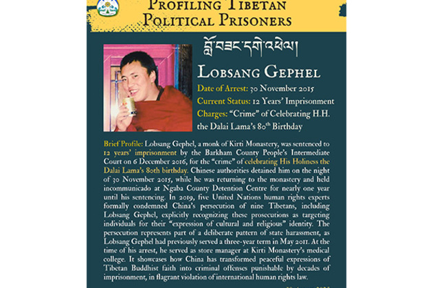 CTA highlights plight of Tibetan monk jailed for celebrating Dalai Lama's birthday