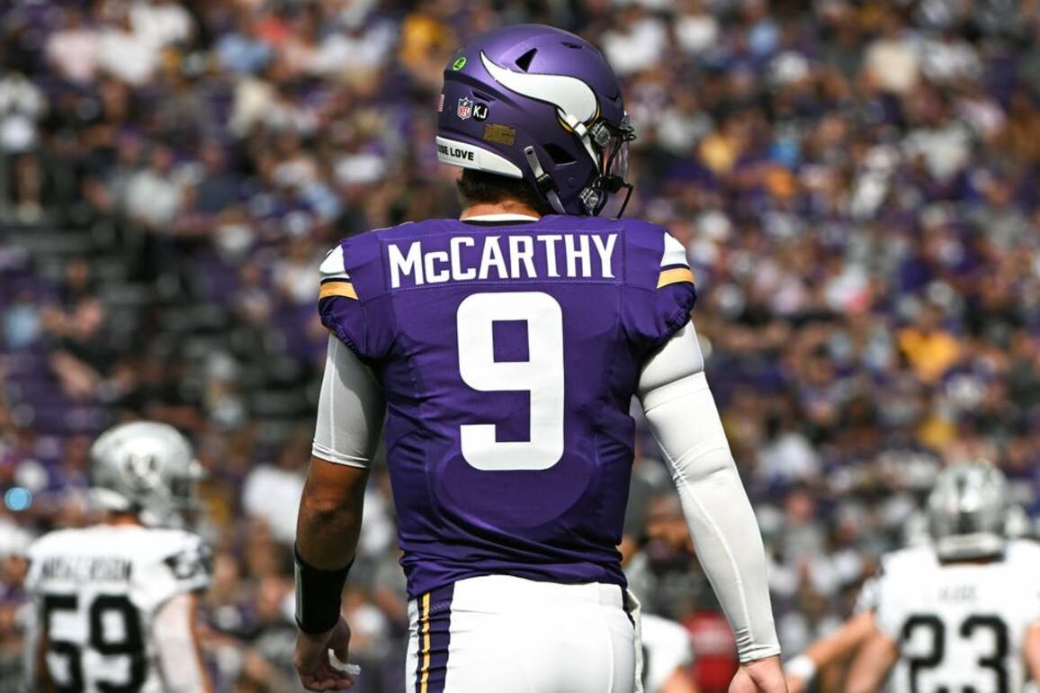 Vikings QB J.J. McCarthy has "no limitations" as offseason work begins, head coach says
