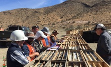 Hot Chili technical team inspecting core at Cortadera in Chile