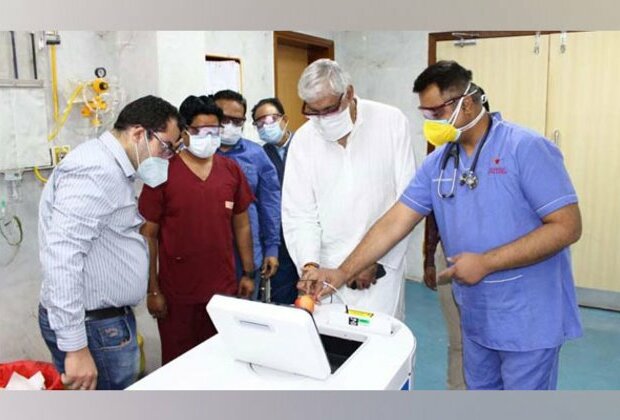 Health Minister TS Singh Deo launches the new ELCA Machine