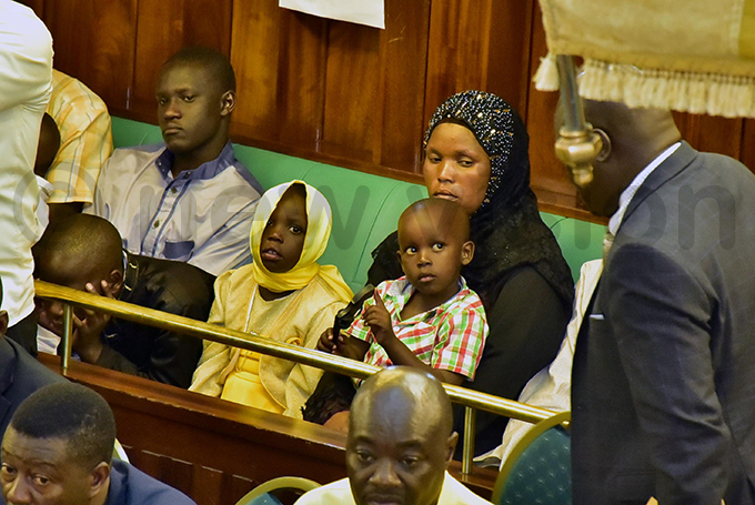 birigas widow and some of the fallen legislators children during the special sitting at arliament hoto by iriam amutebi