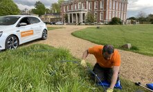  easyNetworks engineering manager Darren King installing a fibre-optic network to the grounds of Stansted Park