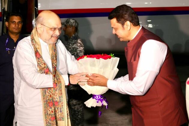 Amit Shah begins two-day visit to Maharashtra, welcomed in Pune by CM Fadnavis