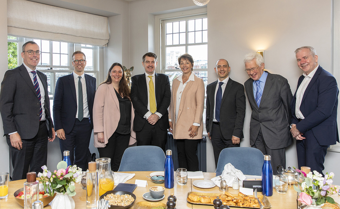 From left: PP editor Jonathan Stapleton (chair); Columbia Threadneedle Investments fund manager and co-head of UK institutional real estate James Coke; Hymans Robertson Head of DC Investment Alison Leslie; Vidett trustee director Martin Collins; Pan Trustees deputy chair Lynne Stewart-Brindle; Columbia Threadneedle Investments institutional business director Andrew Brown; BESTrustees president Alan Pickering; and Independent Governance Group trustee director Tim Giles.