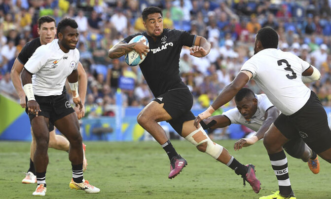 New Zealand stun Fiji to seal Commonwealth rugby double New Zealand stun Fiji to seal Commonwealth rugby double