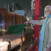 Gujarat: PM Modi flags off 25 e-buses worth Rs 30 crore at Statue of Unity, marking launch of comfortable and eco-friendly transportation service for tourists