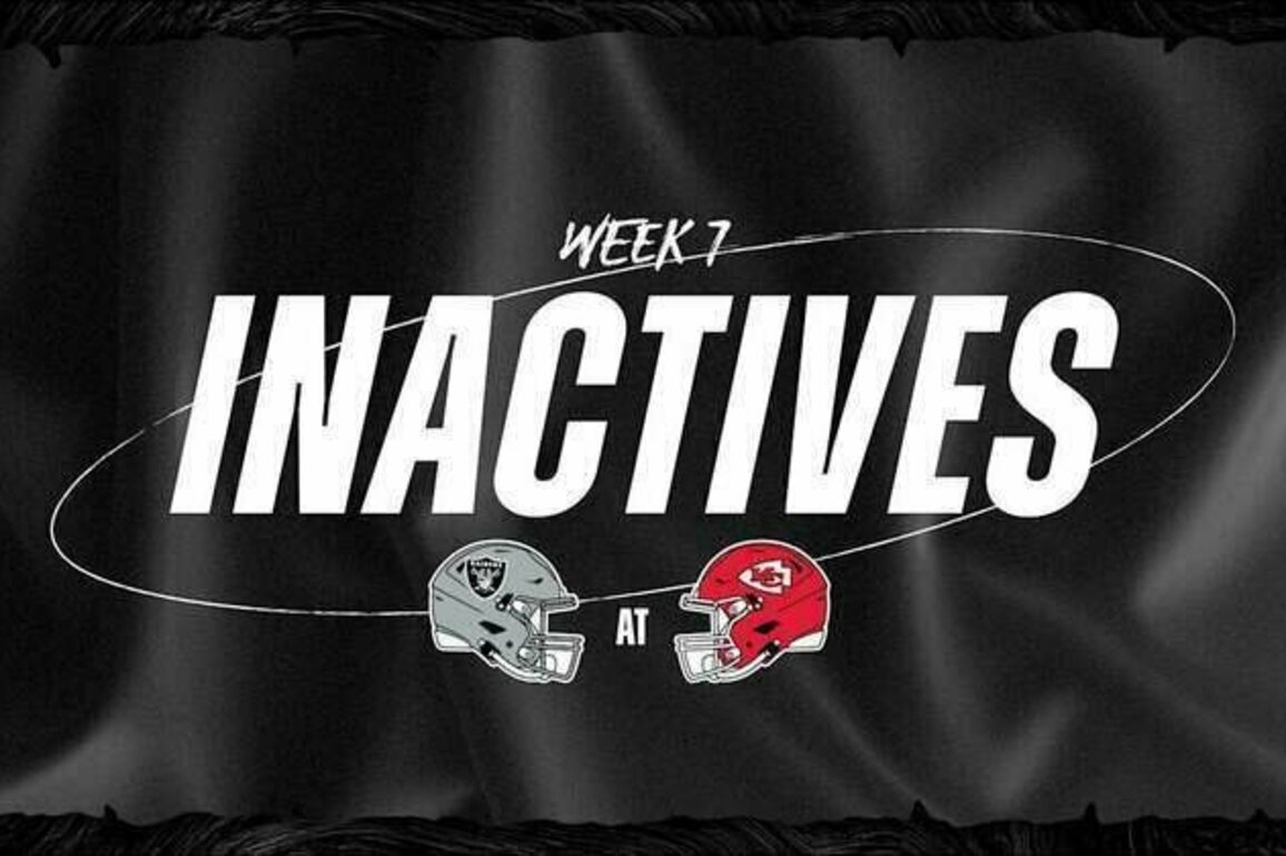 Las Vegas Raiders Week 7 Inactives vs. Kansas City Chiefs