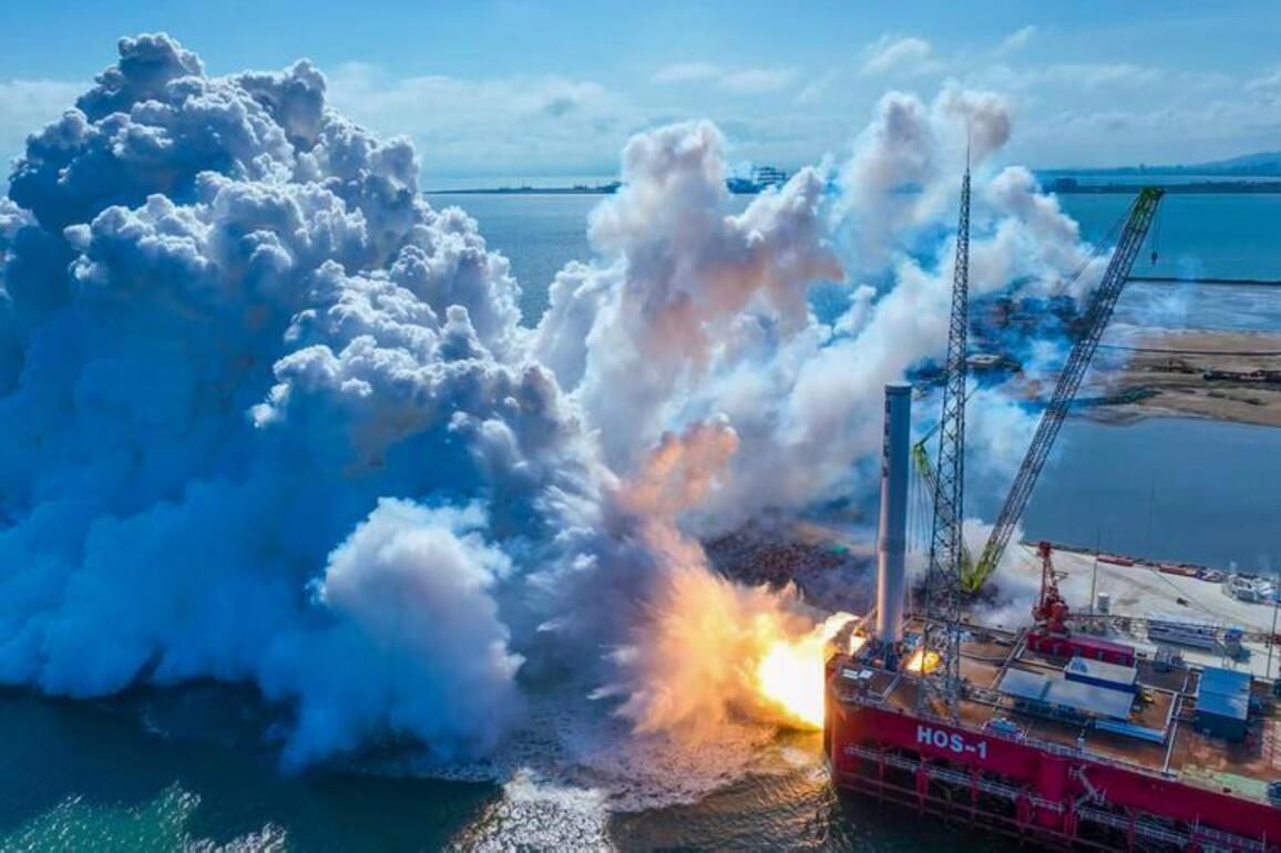 China's first reusable liquid rocket test offshore platform set for operation