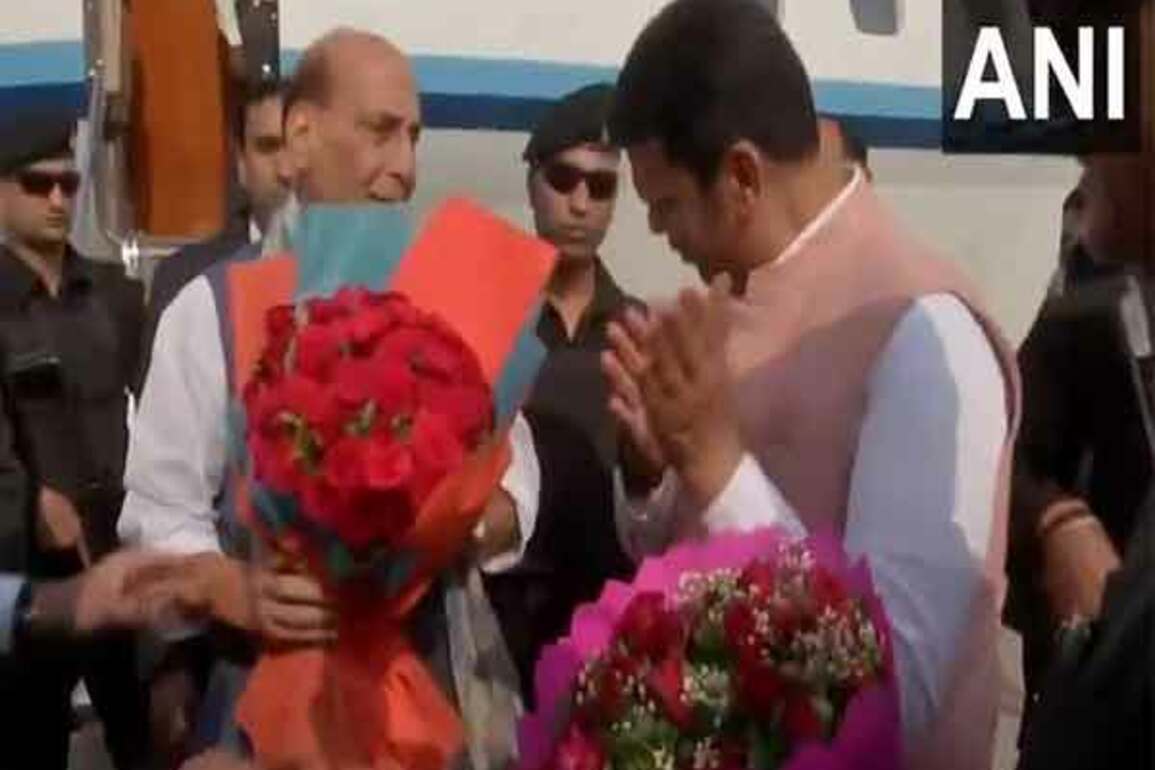 Defence Minister Rajnath Singh arrives at Chhatrapati Sambhajinagar to unveil statue of Maharana Pratap
