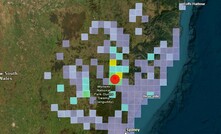 An image showing the epicentre of the August 23 earthquake and where it was felt. Credit: Geoscience Australia