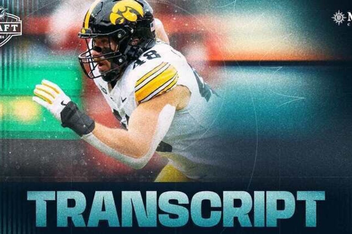 Transcript: EDGE Max Llewellyn - NFL Draft Day 3 - Apr. 28