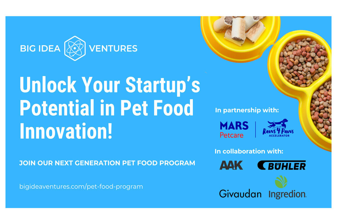 Big Idea Ventures and Mars Petcare Launch 2026 Global Pet Food Innovation Program in Collaboration with AAK, Buhler, Givaudan, and Ingredion