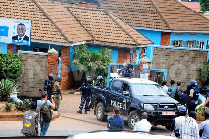   party offices have been taken over by police hoto by ddie sejjoba