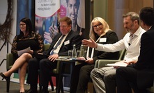 (From left): WA Mining Club president Kirsty Danby, Sandfire Resources COO Richard Beazley, Alex Atkins and Associates managing director, Alex Atkins, and BHP’s Anthony Reardon