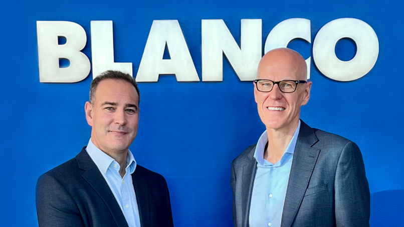 Neal Jones, Managing Director of BLANCO UK, and Simon Hart, former MD.