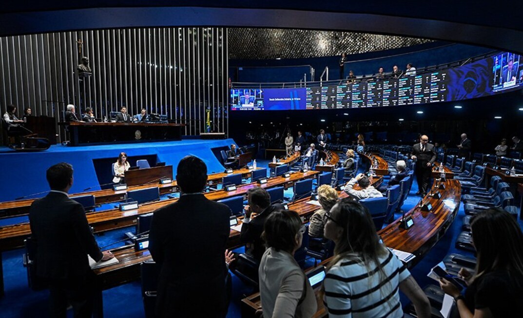 Sessão do plenário do Senado que aprovou projeto de lei