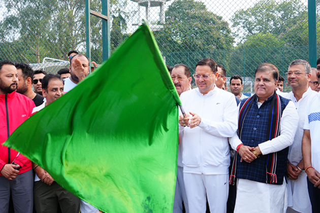 Uttarakhand CM Dhami flags off 'Ahilya Smriti Marathon' Ek Virasat-Ek Sankalp program in Dehradun