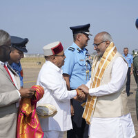 Vice President CP Radhakrishnan arrives in Karnataka; received by Governor Thaawarchand Gehlot