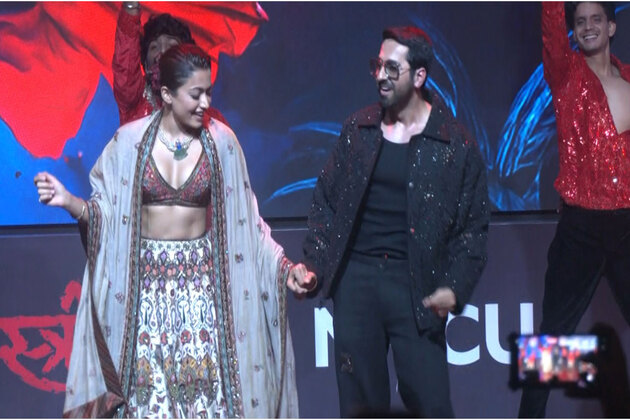 Ayushmann Khurrana, Rashmika Mandanna set stage on fire with their dance moves on 'Thamma' song in Delhi