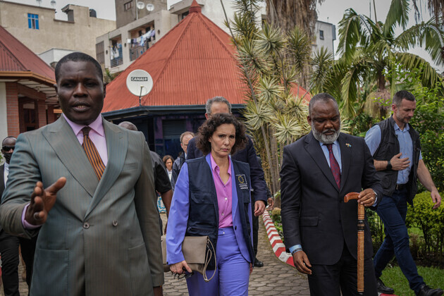 DR CONGO-GOMA-EU OFFICIAL-VISIT-REBEL GROUP