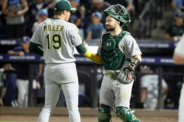 Shea Langeliers, Athletics pursue 3-game sweep of Rays