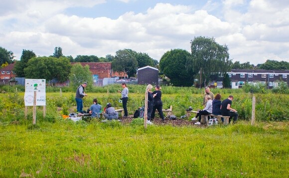 Volunteers from All Bar One and Fever-Tree have been working on a Tiny Forest project in Birmingham. Credit: Fever-Tree
