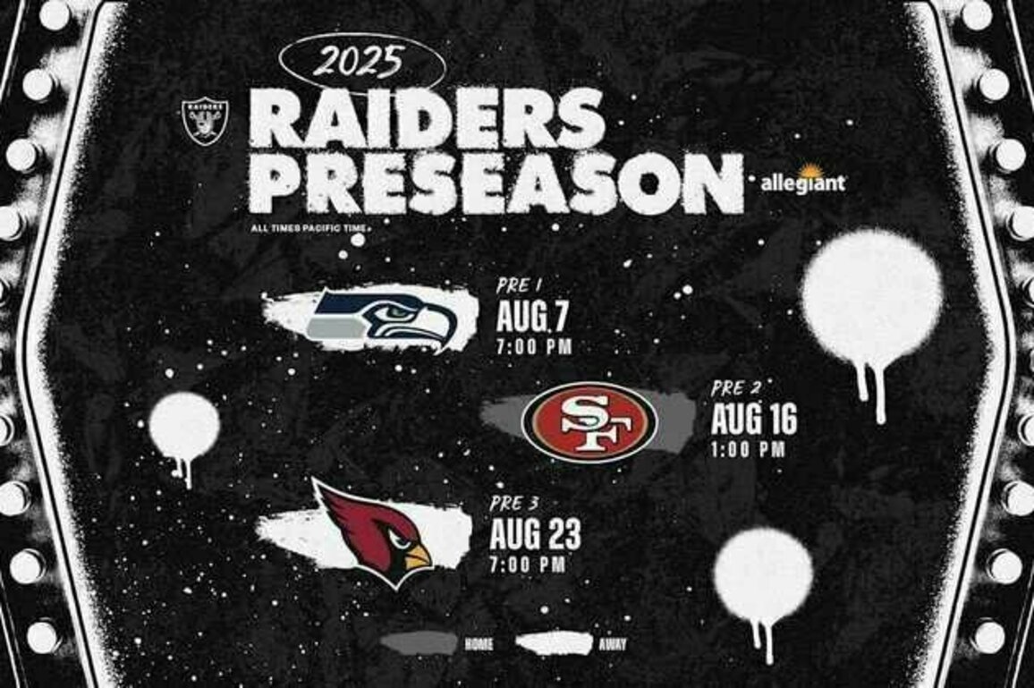 Raiders finalize 2025 preseason schedule