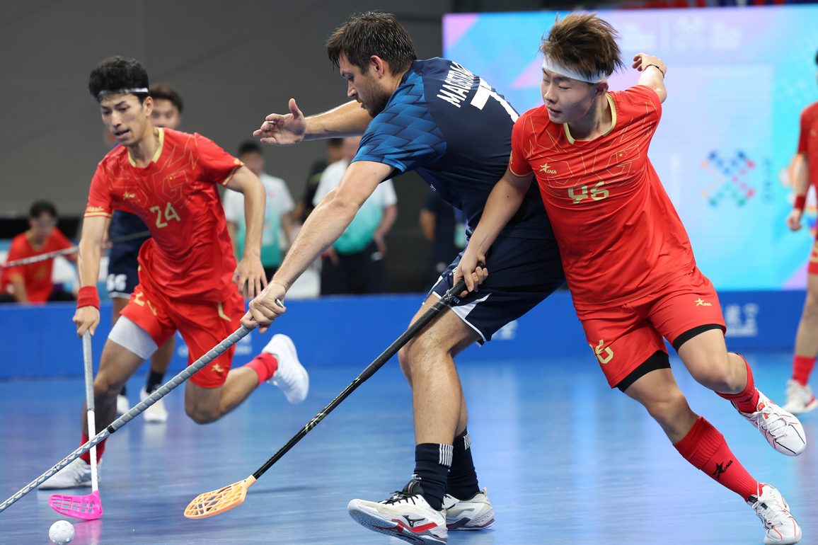 (SP)CHINA-CHENGDU-THE WORLD GAMES 2025-FLOORBALL-MEN'S FINALS 7TH PLACE MATCH-PHI VS CHN (CN)