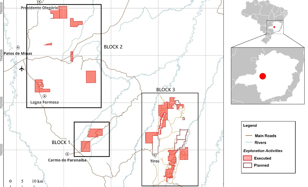 Blocos de exploração do projeto Alto do Paranaíba