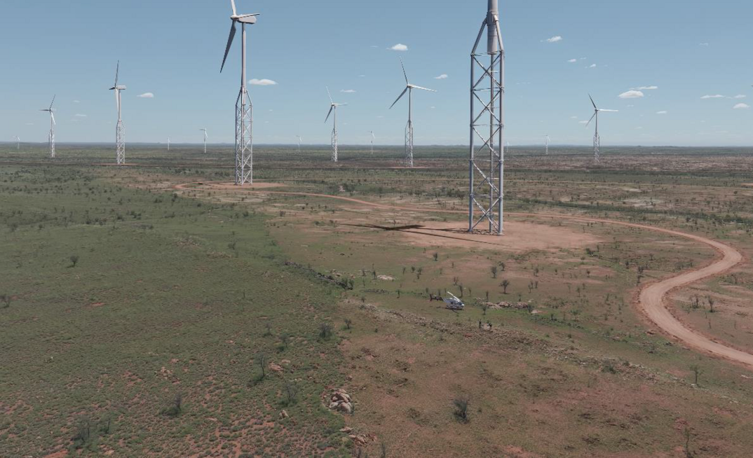 Fortescue's East Pilbara Generation Hub wind farm concept image