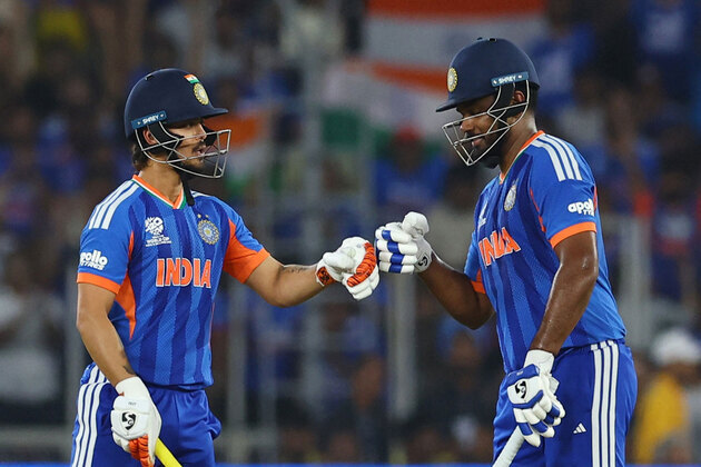 Samson, Kishan, Dube's blitz lead India to record 255/6 in T20 World Cup final against New Zealand