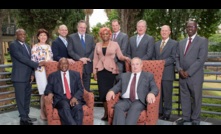  Sibanye-Stillwater CEO Neal Froneman (seated, right), with board members except Dr Elaine Dorward-King 