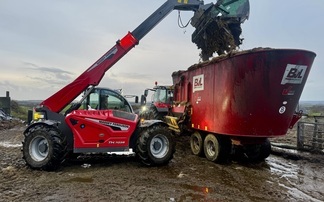 Massey Ferguson continuously variable telehandler lifts standards for Devon dairy farm