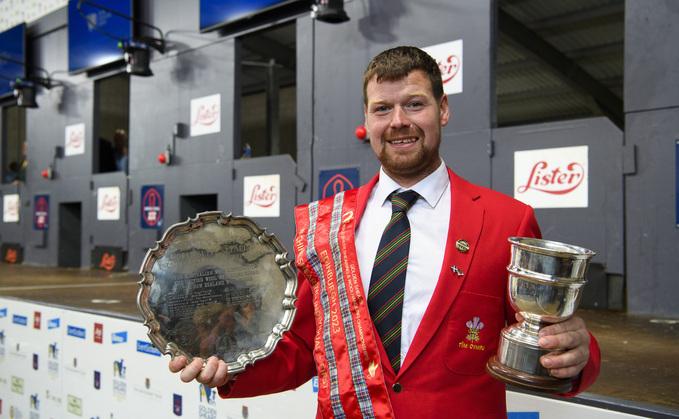 Gwion Lloyd Evans, from Wales, taking one of the top individual titles at the World Sheep Shearing and Woolhandling Championships