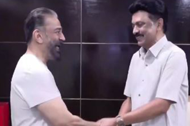Rajya Sabha MP Kamal Haasan meets Tamil Nadu CM MK Stalin