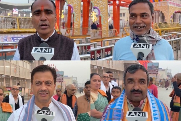 Ayodhya: Devotees reach Shri Ram Janmabhoomi Temple ahead of flag hoisting ceremony on Tuesday
