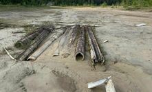 60 year old slurry pipes at the Teck-Hughes northern tailings body.