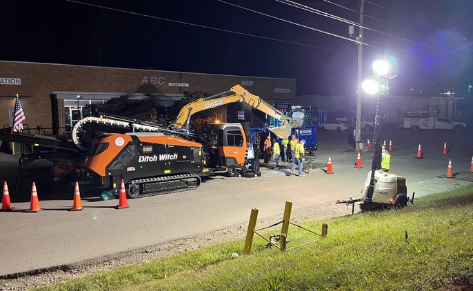Chase Alderman and the crew at G&W Construction Co. Inc. are already familiar with the unique complexities of operating at night Credit: Ditch Witch
