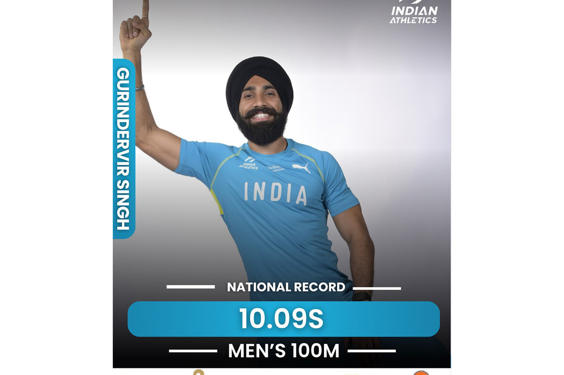 Federation Cup: Gurindervir Singh clocks historic 10.09s, becomes 1st Indian man to break 10.10 barrier