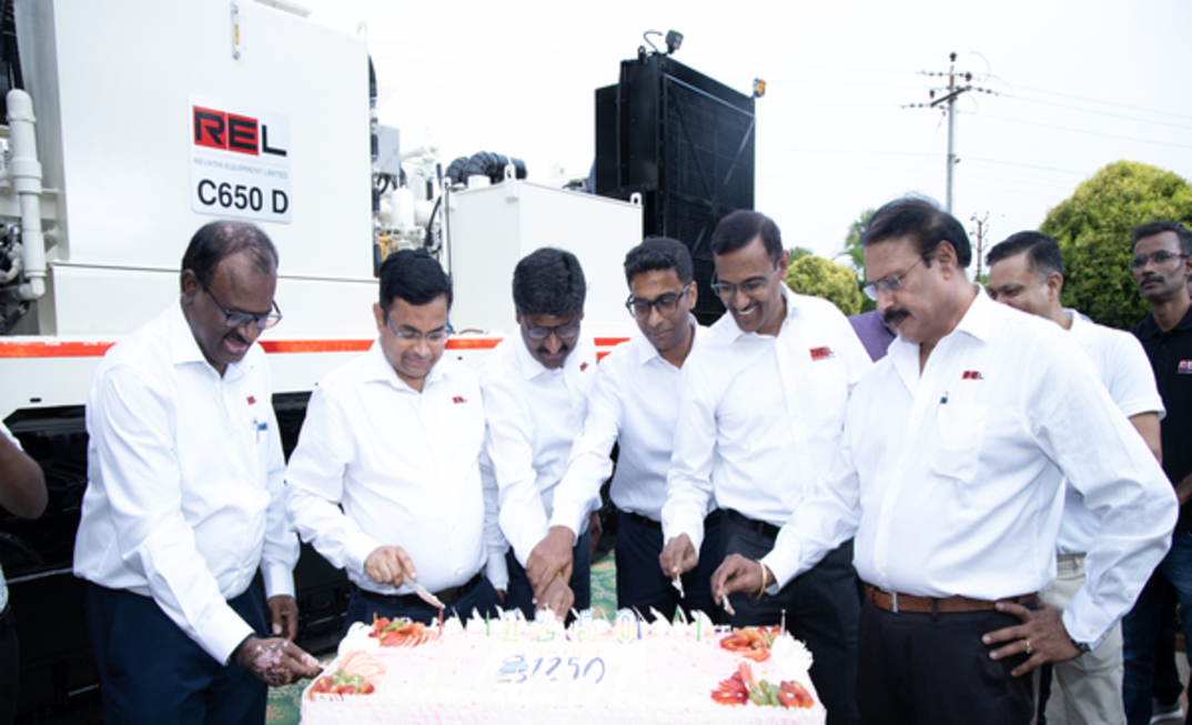 Revathi Equipment India Ltd celebrating the achievement of surpassing 1250 drill rigs globally