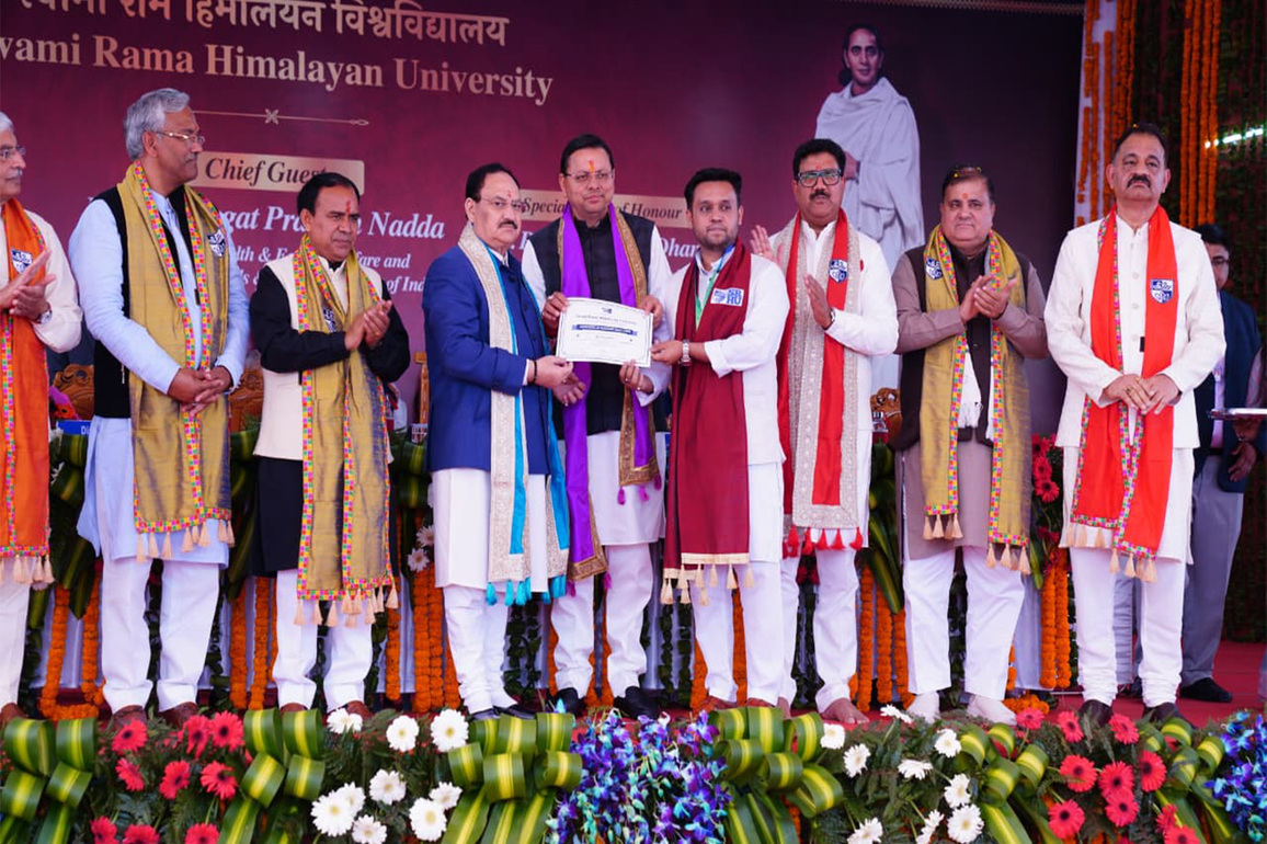 Union Minister Nadda, Uttarakhand CM Dhami attends convocation ceremony of Swami Rama Himalayan University