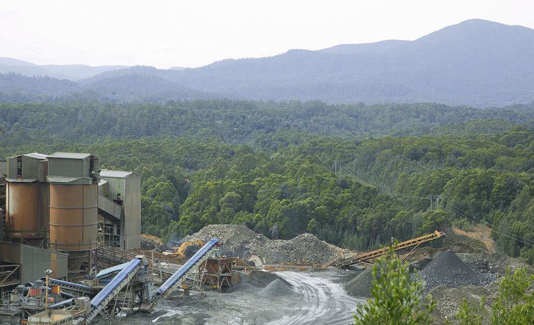 Renison tin mine in Tasmania