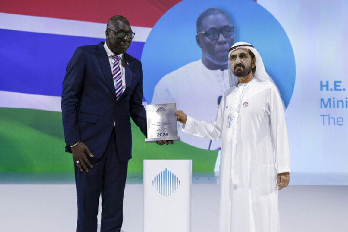 Mohammed bin Rashid honours Gambia's Minister of Tourism with Best Minister Award at WGS 2026