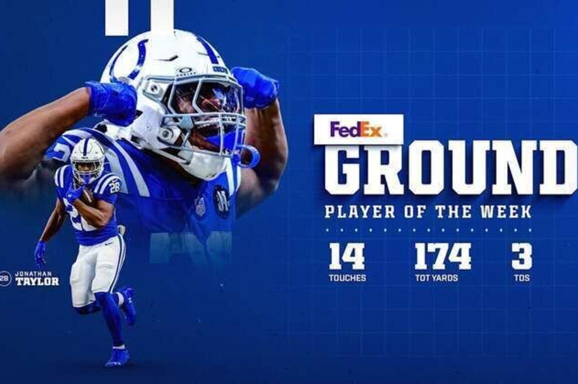 Jonathan Taylor voted Week 8 FedEx Ground Player of the Week