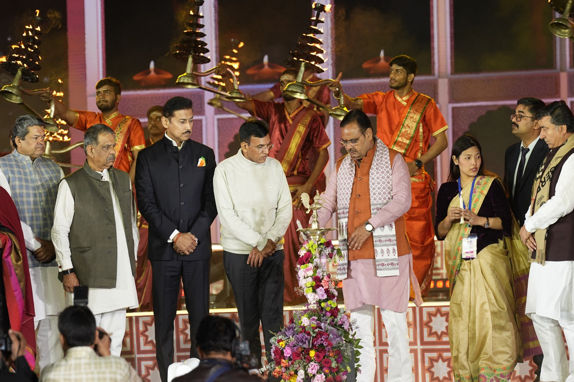 Rajyavardhan Singh Rathore, Mansukh Mandaviya inspire athletes at Khelo India University Games opening ceremony